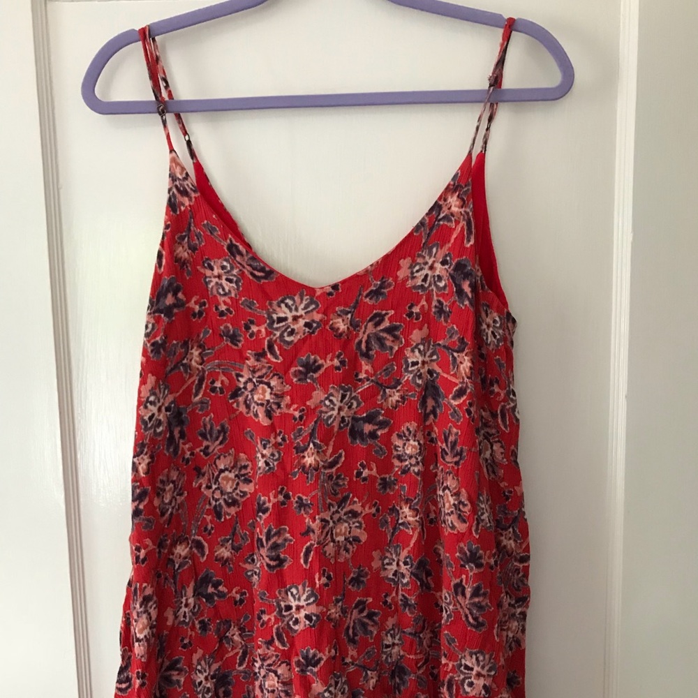 Orange Floral Shift Dress